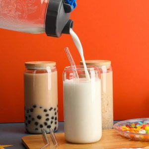 Glass tumblers with wooden lid