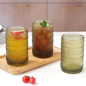 Bead pattern colour Glass Tumblers
