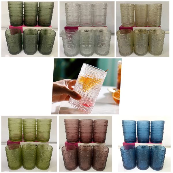 Bead pattern colour Glass Tumblers - Image 3