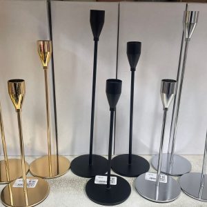 Metallic candle holder