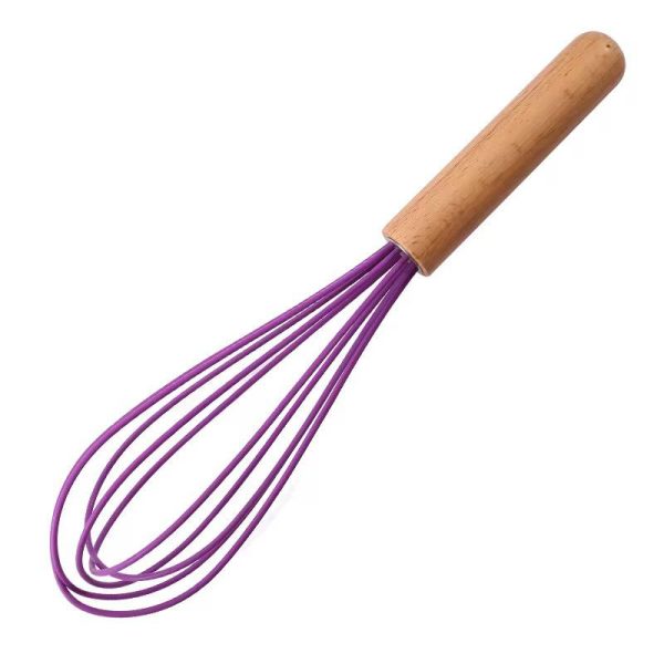 Silicone Whisk with Wooden Handle MOQ 240 pcs . FOB 🇨🇳 $0.40