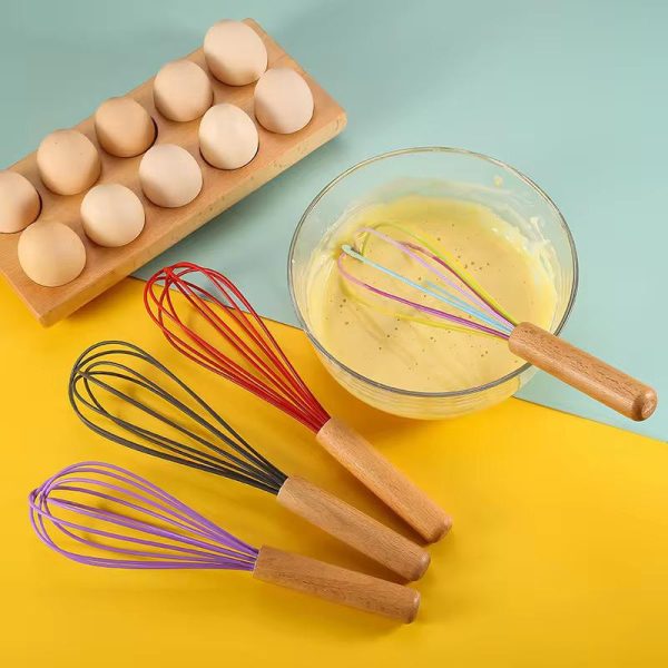 Silicone Whisk with Wooden Handle MOQ 240 pcs . FOB 🇨🇳 $0.40 - Image 3