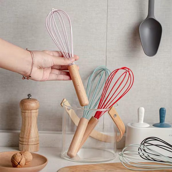 Silicone Whisk with Wooden Handle MOQ 240 pcs . FOB 🇨🇳 $0.40 - Image 2