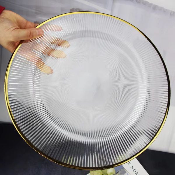 Gold Rim Glass Underplate MOQ 360 pcs. FOB 🇨🇳 $1.55