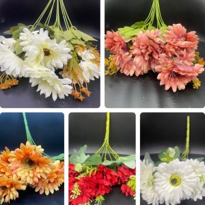 Artificial flower. 8 head. 40cm stem. Available in 5 colors!