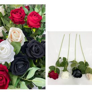 Artificial rose. 50cm stem. Available in red , white, black and champagne!