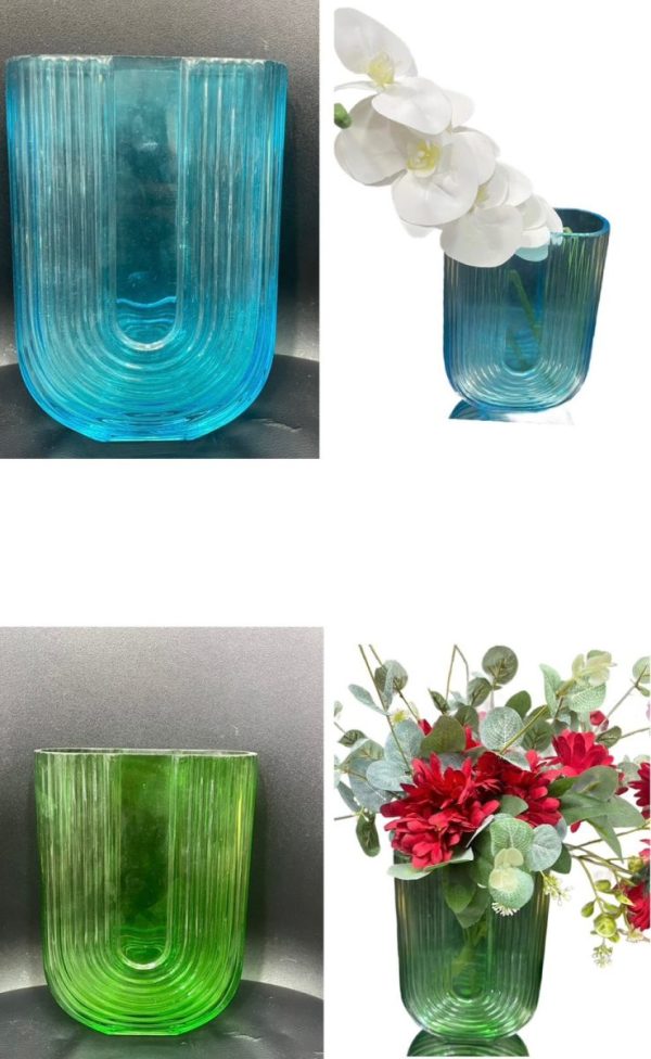 Glass vase Green or blue