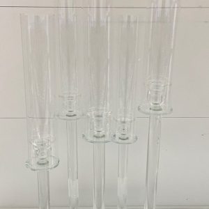 5 arm Glass Rectangular Candle holder