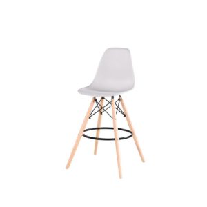 Wooden Leg Bar Stool White