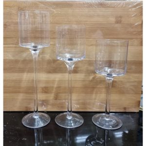 3pc Glass C/Holder Cup