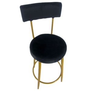 Gold Leg Bar Stool Black