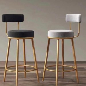 Gold Leg Bar Stool Grey