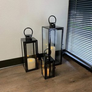 Lantern Set 3pc Black