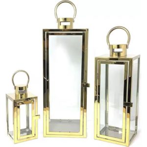 Lantern Set 3pc Gold
