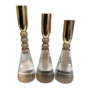 Candle Holder 3pc Clear